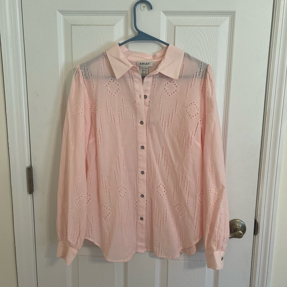 Ariat Pale Pink Button Down Blouse